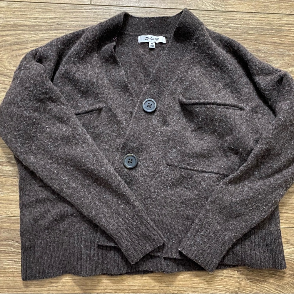 Dark Brown Cardigan with Button Closure